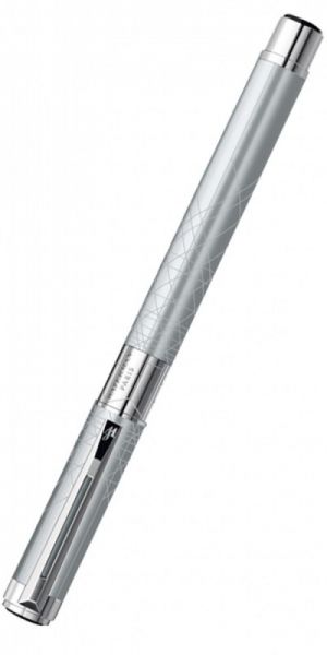 Ручка роллер WATERMAN Perspective (S0831280) Silver CT (F) чернила: черный латунь блестящий хром